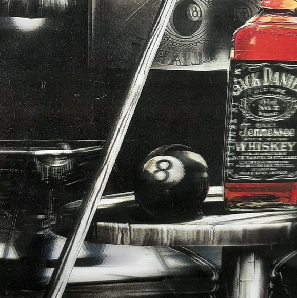 JACK DANIEL'S Pool Hall Billiards 8 Ball Whiskey 11 1/2 x 15 1/2 Plaque 3-D Look - Picture 3 of 8